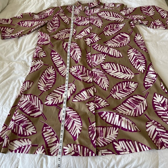 Marina Rinaldi Voyage Tan & Magenta Leaf Print A-Line Midi Dress – Resort Chic - Picture 11 of 13